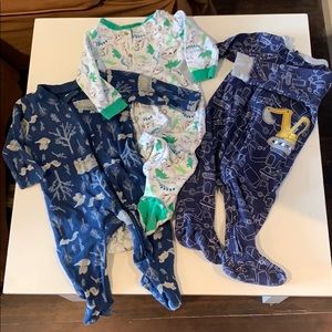 Lot of 3 Cotton footed Pajamas